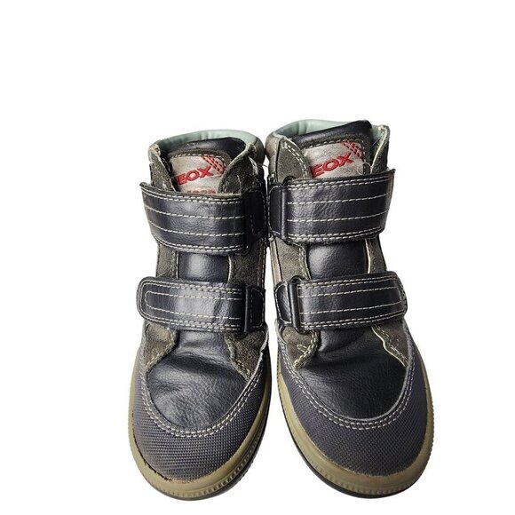 Geox Leather Booties Gray Blue Black Boys Size 11 - Picture 3 of 12